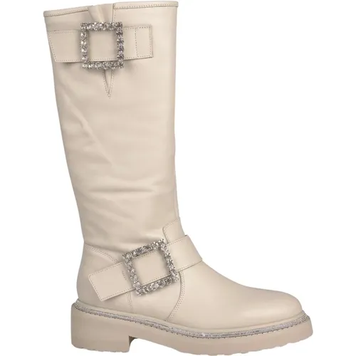 Buckle Detail Leather Ankle Boots , female, Sizes: 5 UK, 8 UK, 4 UK, 6 UK, 3 UK, 7 UK - Alma en Pena - Modalova