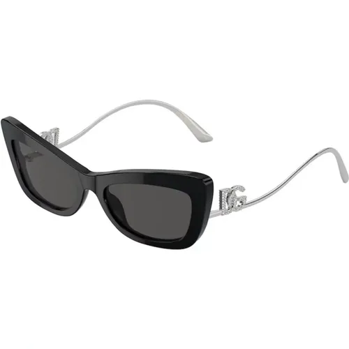 Frame, Dark Grey Lenses Sunglasses , female, Sizes: 55 MM - Dolce & Gabbana - Modalova