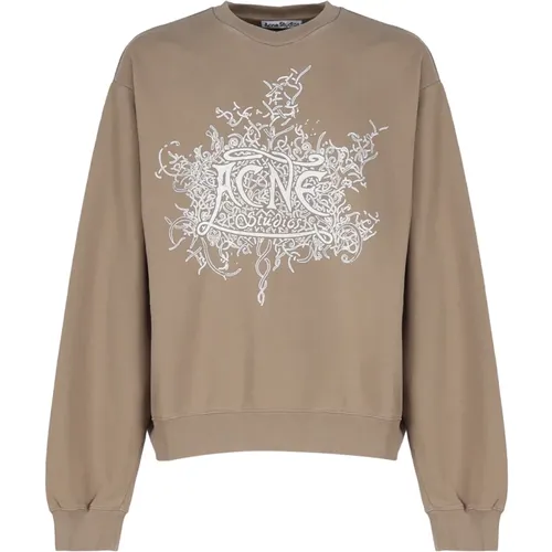 Cotton Sweater with Glowing Logo , male, Sizes: L, XL - Acne Studios - Modalova