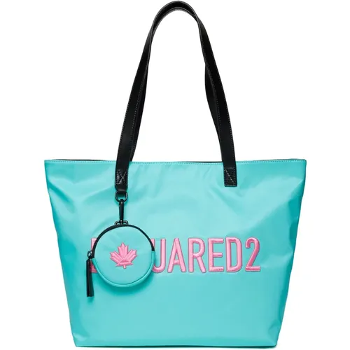 Shopper-Tasche mit besticktem Logo und Münzfach - Dsquared2 - Modalova