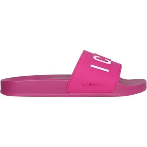 Rubber Slide Sandals with 3 cm Rubber Sole , female, Sizes: 3 UK - Dsquared2 - Modalova