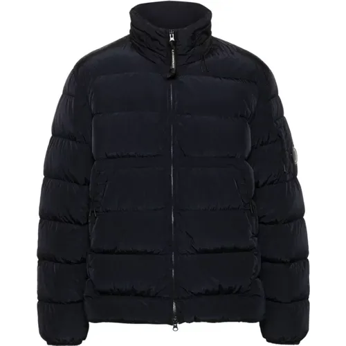 Quilted Padded Coat with Lens Detail , male, Sizes: L - C.P. Company - Modalova