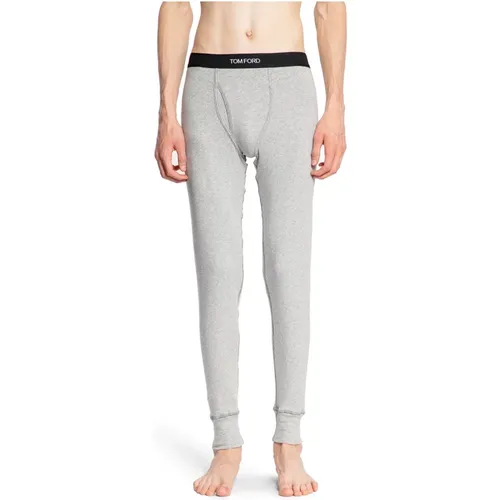 Schwarze Stretch-Jersey-Leggings mit elastischem Bund , Herren, Größe: M - Tom Ford - Modalova