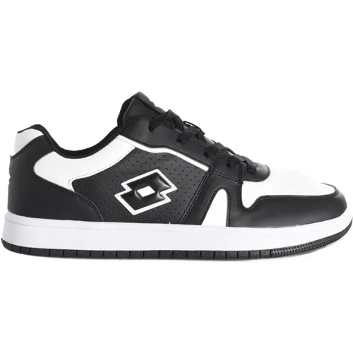 Schwarze Ledersneaker - Patched Logo , Herren, Größe: 41 EU - Lotto - Modalova