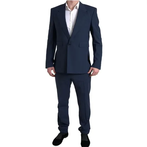 Blauer Slim Fit Anzug - Dolce & Gabbana - Modalova