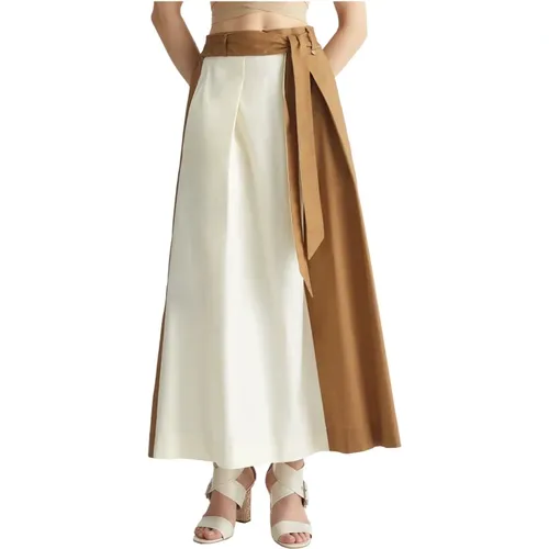 Long Bicolor Skirt , female, Sizes: L, M - Liu Jo - Modalova