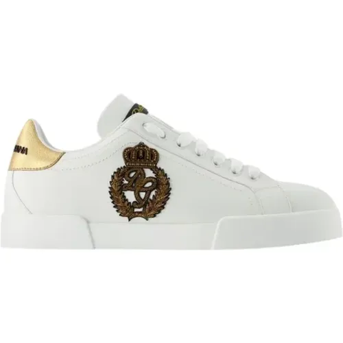 Leather sneakers , male, Sizes: 10 1/2 UK - Dolce & Gabbana - Modalova