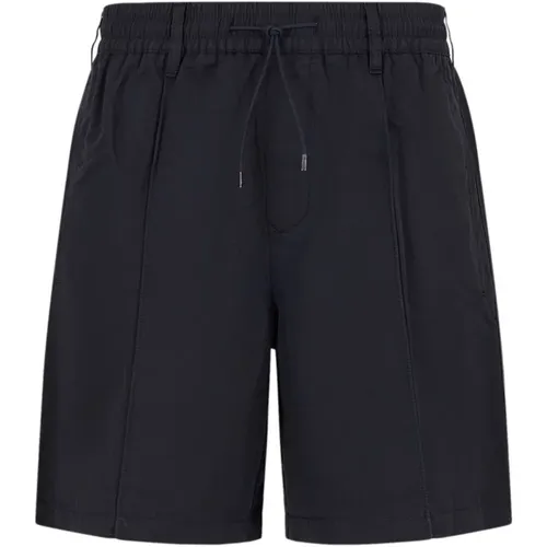 Cotton/linen shorts , male, Sizes: M, S, L - Emporio Armani - Modalova