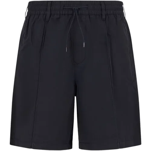 Cotton/linen shorts , male, Sizes: M, S, L, XL - Emporio Armani - Modalova