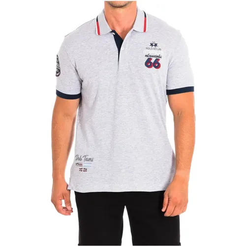 Short Sleeve Polo Shirt in Grey , male, Sizes: S, 3XL - LA MARTINA - Modalova