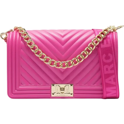 Fuchsia Gesteppte Schultertasche mit Kette - Marc Ellis - Modalova