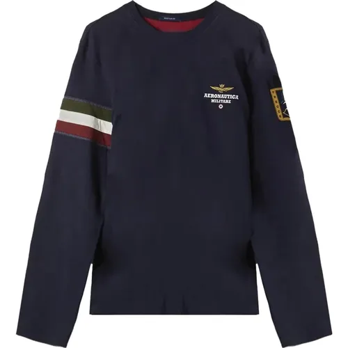 Stilvolles Langarm-T-Shirt , Herren, Größe: L - aeronautica militare - Modalova