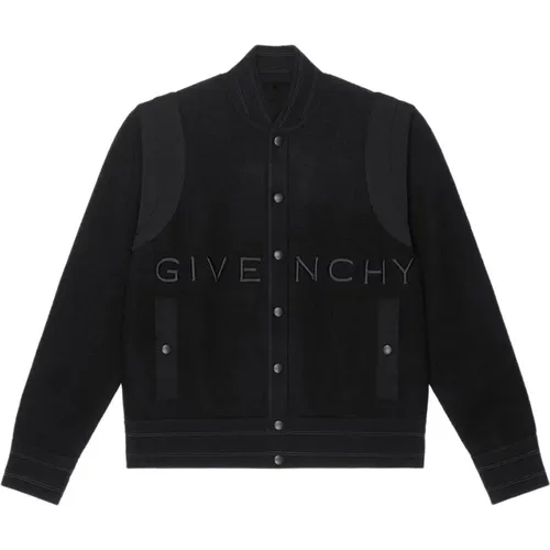 Schwarze Jacke mit Bestickter Signatur - Givenchy - Modalova