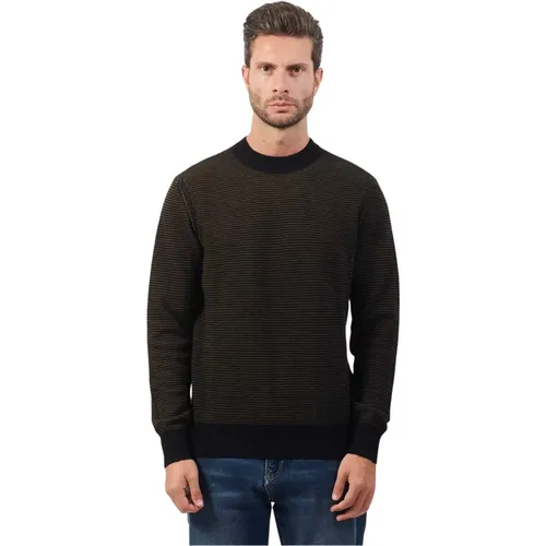 Schwarzer Pullover Regular Fit Bicolor - Hugo Boss - Modalova