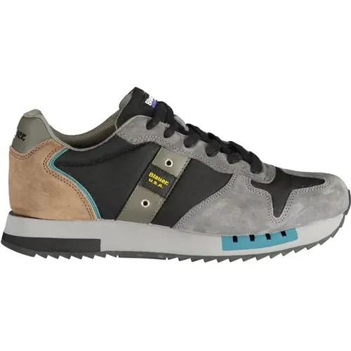 Grey Polyester Sneaker , male, Sizes: 6 UK, 12 UK, 8 UK, 7 UK, 11 UK, 9 UK, 10 UK - Blauer - Modalova