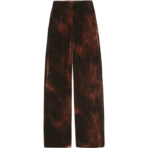 Wide velvet silk pants , female, Sizes: L, M, XL, 2XL, S - Cortana - Modalova