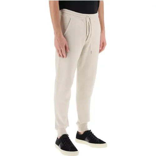Baumwoll-Sweatpants mit Kordelzug und schmalem Schnitt , Herren, Größe: XL - Tom Ford - Modalova