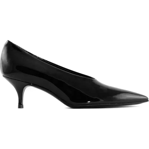 Schwarze Lederpumps 4,5cm Absatz , Damen, Größe: 36 EU - Guglielmo Rotta - Modalova