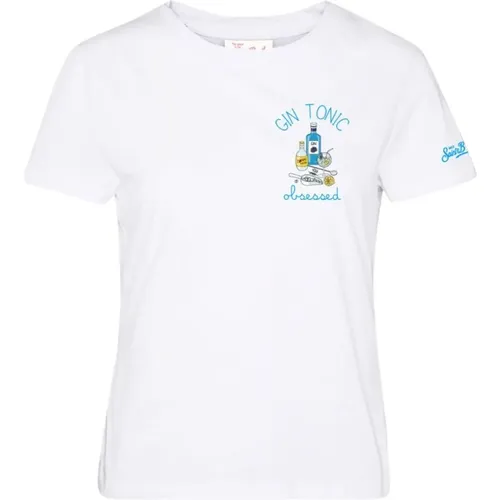 GIN Tonic T-Shirt 05706F Emi0001 - Saint Barth , female, Sizes: M - MC2 Saint Barth - Modalova