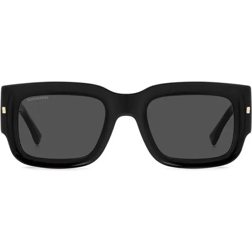 Schwarze/Graue Sonnenbrille , Herren, Größe: 52 MM - Dsquared2 - Modalova