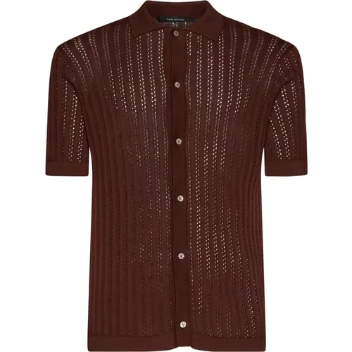 Ribbed Short Sleeve Shirt , male, Sizes: 2XL, XL - Tagliatore - Modalova