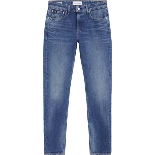 Blaue Slim Fit Stonewash Jeans , Herren, Größe: W32 - Calvin Klein - Modalova