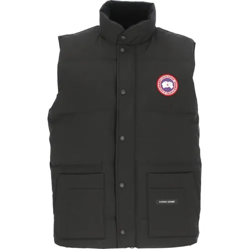 Schwarzer Gepolsterter Husky Mantel mit Stehkragen , Herren, Größe: XL - Canada Goose - Modalova