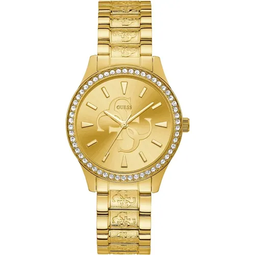 Gold Quartz Analog Bracelet Watch , female, Sizes: ONE SIZE - Guess - Modalova