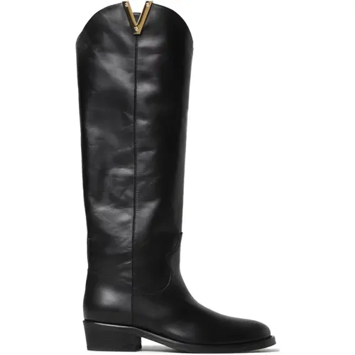 Classic Casual-Chic Leather Boots , female, Sizes: 3 UK, 4 UK - Via Roma 15 - Modalova