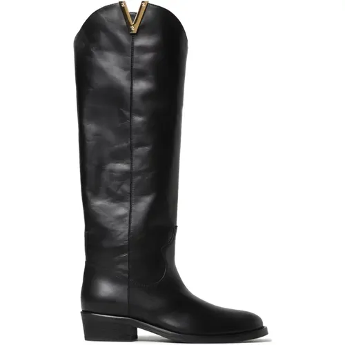 Classic Casual-Chic Leather Boots , female, Sizes: 3 UK, 4 UK, 7 UK - Via Roma 15 - Modalova