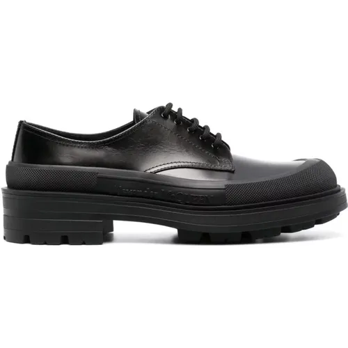 Lug-Sole Leather Derby Shoes , male, Sizes: 10 UK - alexander mcqueen - Modalova