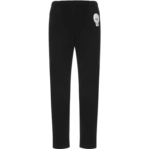 Schwarze Jersey Skull Straight-Leg Sweatpants - alexander mcqueen - Modalova