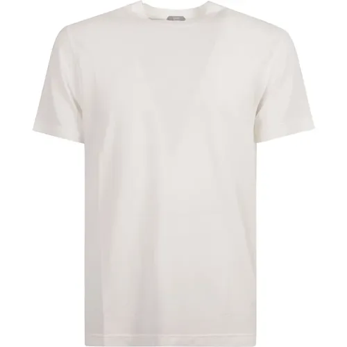 Weiße Baumwoll-Crew-Neck-T-Shirt,T-Shirts - Zanone - Modalova