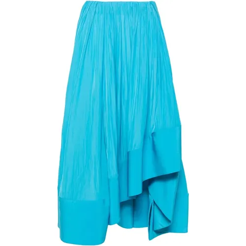 Asymmetric Charmeuse Maxi Skirt , female, Sizes: S, XS - Lanvin - Modalova