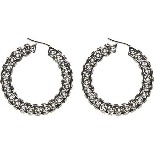 Silver Bijoux Hoop Earrings , female, Sizes: ONE SIZE - Amina Muaddi - Modalova