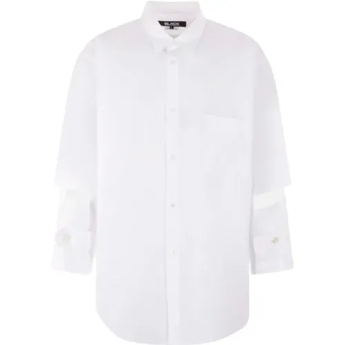 Weiße Baumwollhemd mit Cut-Out Ärmeln , Herren, Größe: S - Comme des Garçons - Modalova