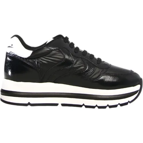 Schwarze Sneakers Maran Shiny Nappa - Voile blanche - Modalova