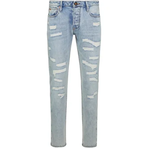 Herren Slim-fit Jeans in Blau , Herren, Größe: W38 - Emporio Armani - Modalova