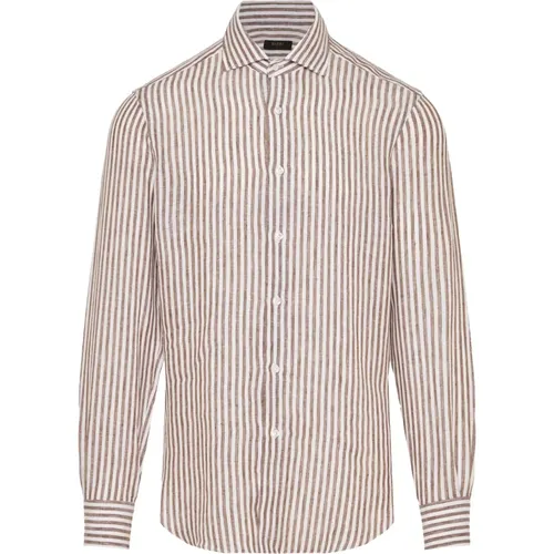 Striped Cotton Shirt Made in Italy , male, Sizes: 4XL, M, 3XL, 2XL, L - Barba - Modalova