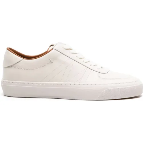 Weiße Leder-Sneakers mit Schnürsenkeln - Moncler - Modalova