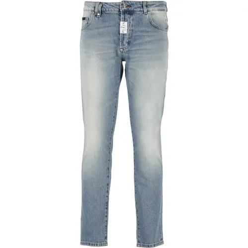 Cotton Jeans with Logo Patch , male, Sizes: W32 - Philipp Plein - Modalova