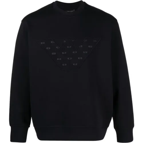 Logo-Embroidered Sweater , male, Sizes: L, XL - Emporio Armani - Modalova