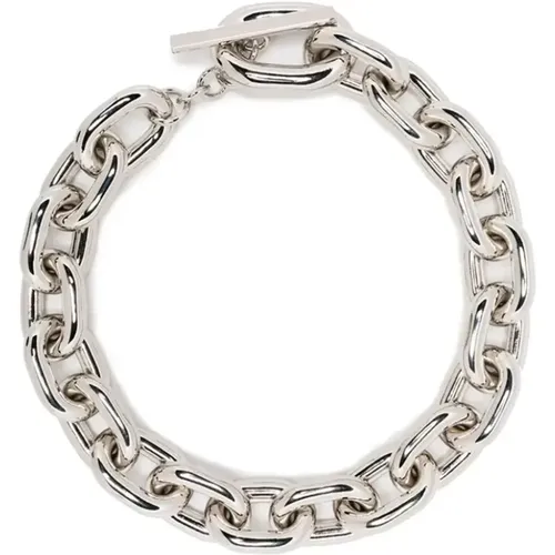 Silver Chain Necklace with T-Lock , female, Sizes: ONE SIZE - Paco Rabanne - Modalova