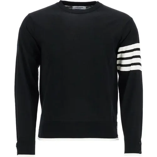 Bar wool jersey pullover sweater , male, Sizes: M, S, L, XL - Thom Browne - Modalova