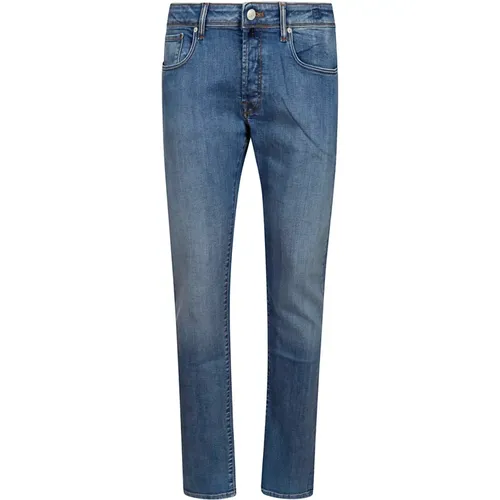 Slim Fit Cotton Jeans with Pockets , male, Sizes: W33, W31, W36, W38, W30, W35, W37, W32, W34 - Incotex - Modalova