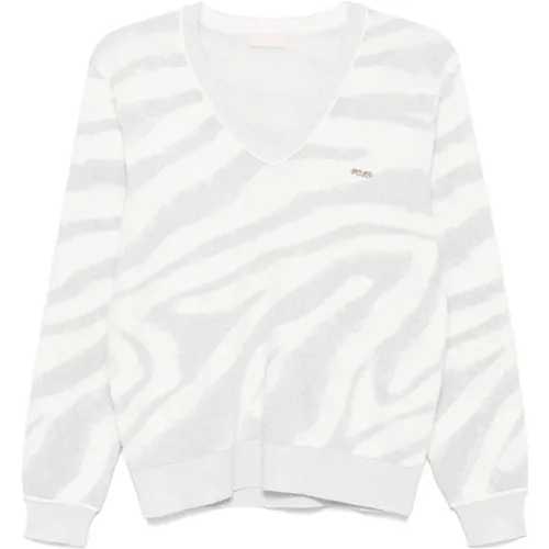 Zebra Pattern Knit Sweater , female, Sizes: M - Liu Jo - Modalova