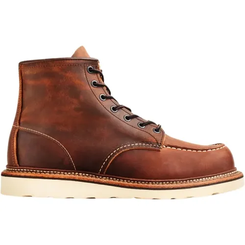 Klassischer Moc Toe Stiefel - Copper Rough Tough , Herren, Größe: 41 1/2 EU - Red Wing Shoes - Modalova