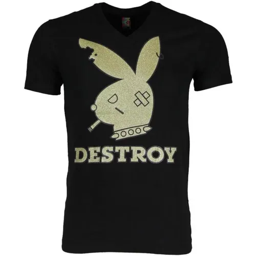 Bunny Destroy - Herren T-Shirt - 1334Z , Herren, Größe: XS - Local Fanatic - Modalova