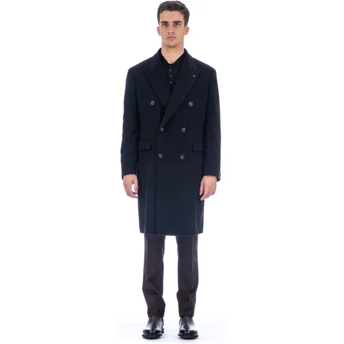 Double-breasted Coat with Peak Lapel , male, Sizes: XL, 2XL, L - Lardini - Modalova