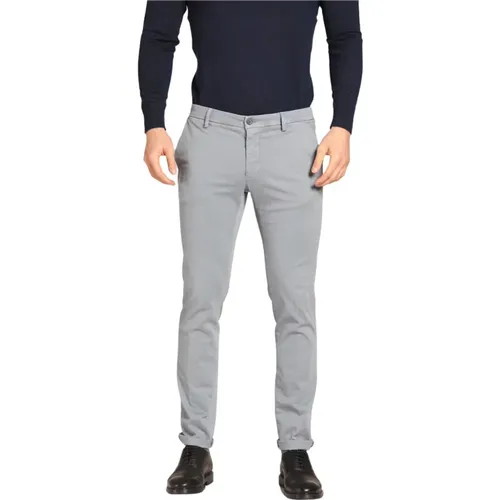 Schmale Passform Winter Chino Hose Hellblau , Herren, Größe: 2XL - Mason's - Modalova